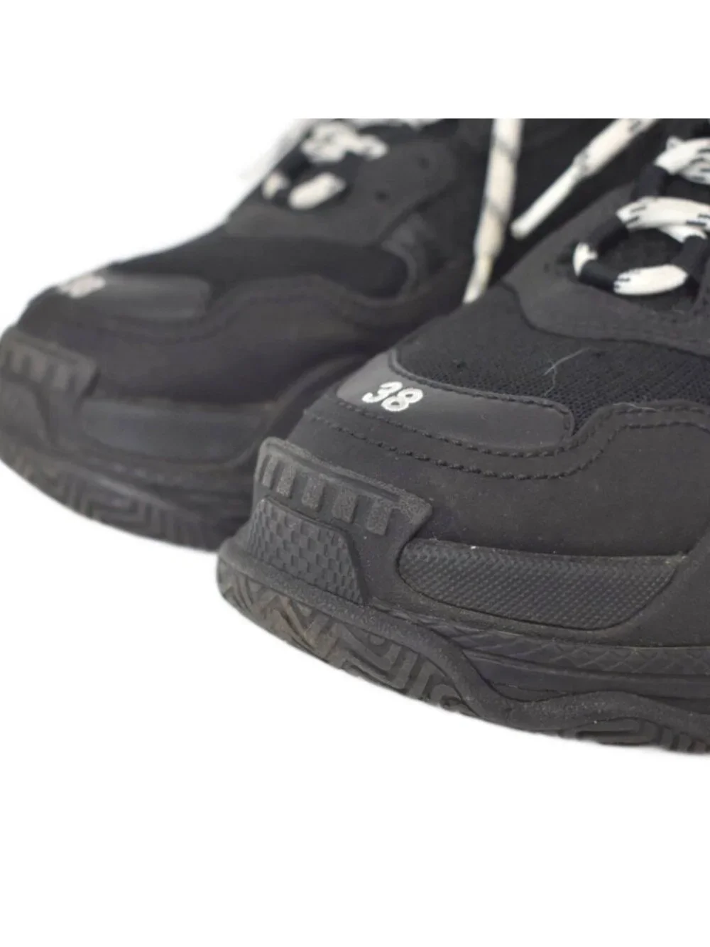 Balenciaga Triple S Leather Mesh Sneakers Black